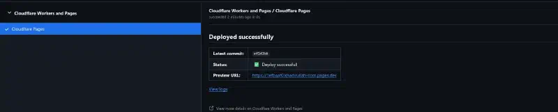 GitHub now showing “Deployed successfully” for the Cloudflare Pages integration
